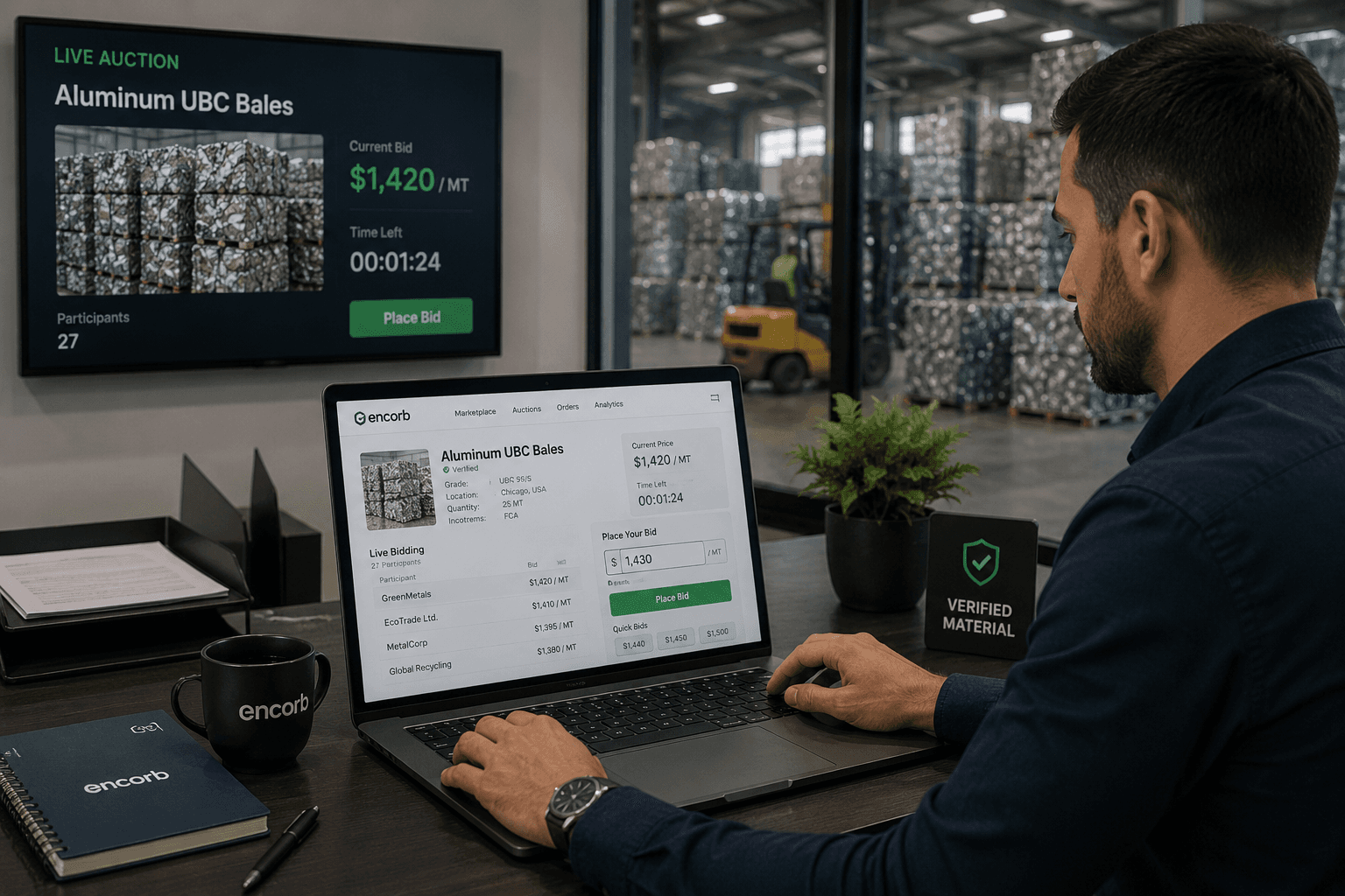 Buyer tracking received material shipment